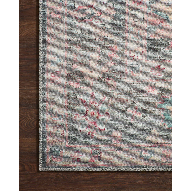 Elysium Graphite Oriental 5'x7'6" Synthetic Area Rug