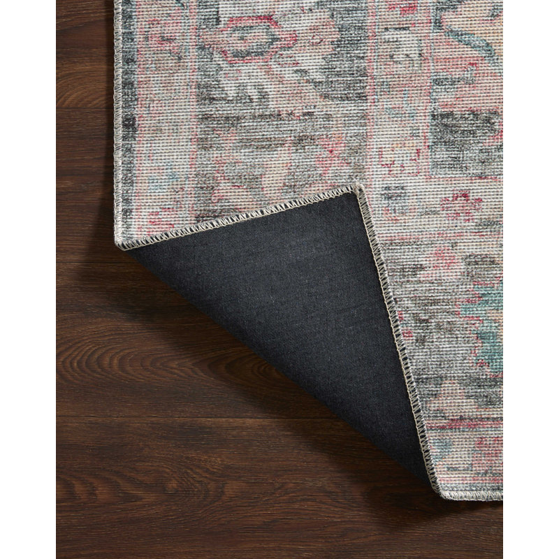 Elysium Graphite Oriental 5'x7'6" Synthetic Area Rug