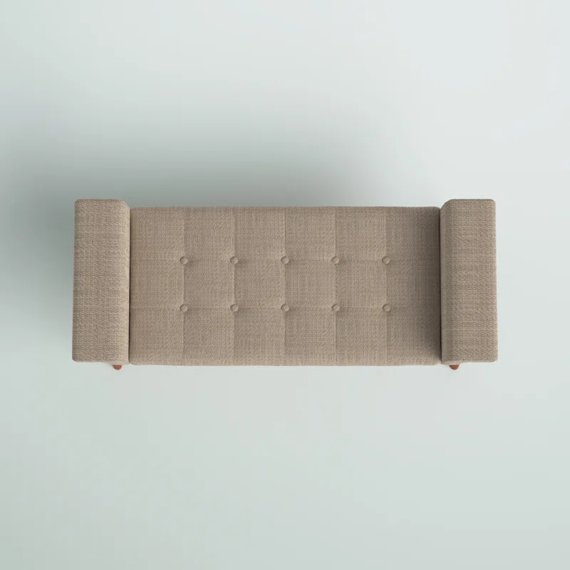 Chic Transitional Tan Upholstered Bedroom Bench with Storage