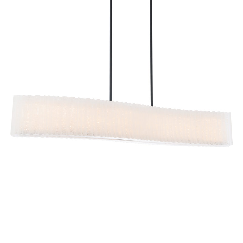 Rhiannon Black Crystal LED Rectangular Kitchen Island Pendant
