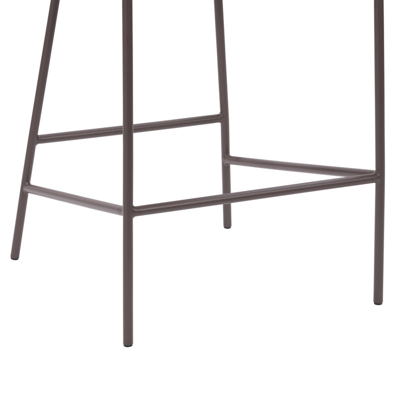Blakeley 28'' Light Gray Twill Counter Stool with Iron Legs