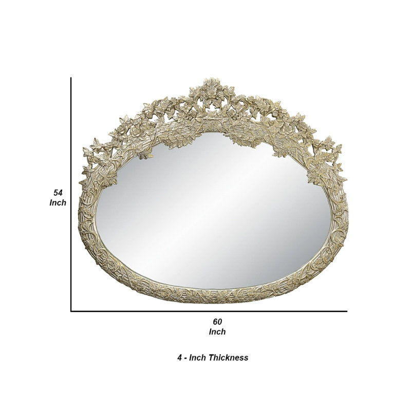 Gold Carved Wood 60" Dresser Mirror