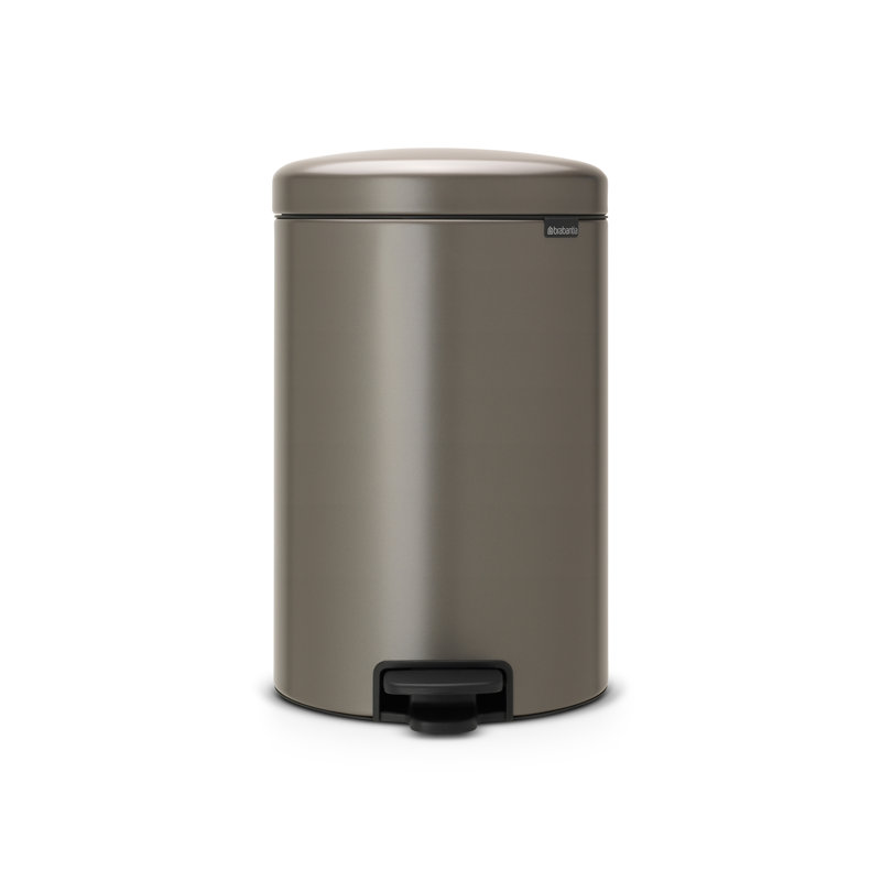 Platinum Round Soft-Close Pedal Trash Can with Removable Bucket