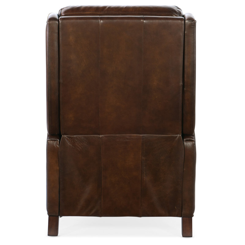 Brindisi San Marco Brown Leather Recliner with Dark Wood Base