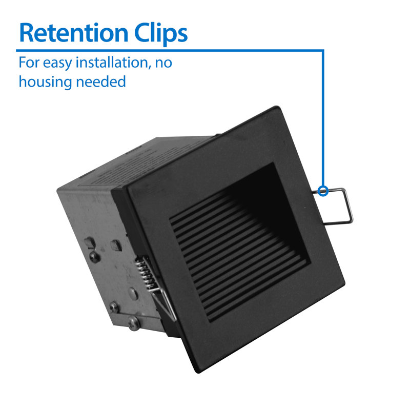 Sleek Square LED Step Light for Indoor/Outdoor, Black Finish