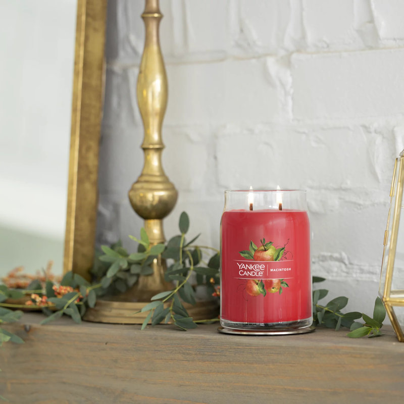 Large Red Macintosh Scented Soy Jar Candle