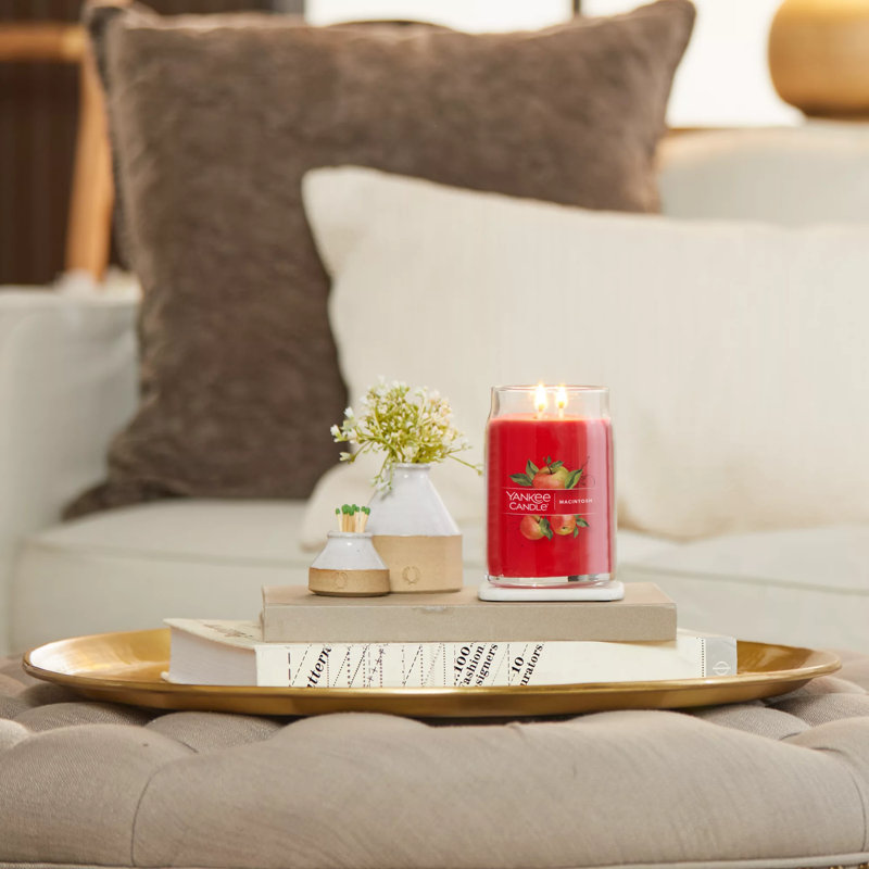 Large Red Macintosh Scented Soy Jar Candle