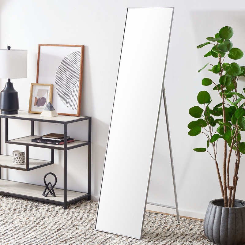 Wellen 28" x 69" Silver Rectangular Wall Mirror