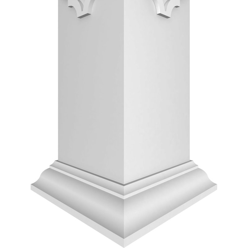 Elegant 8' Unfinished PVC Square Column with Crown Fretwork