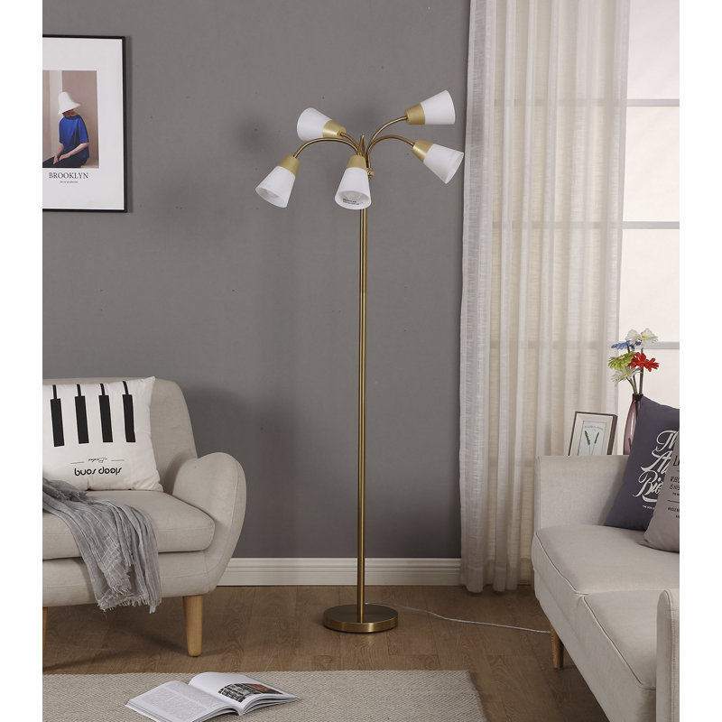 Medusa Brass 78" LED Floor Lamp with Adjustable Multi-Head