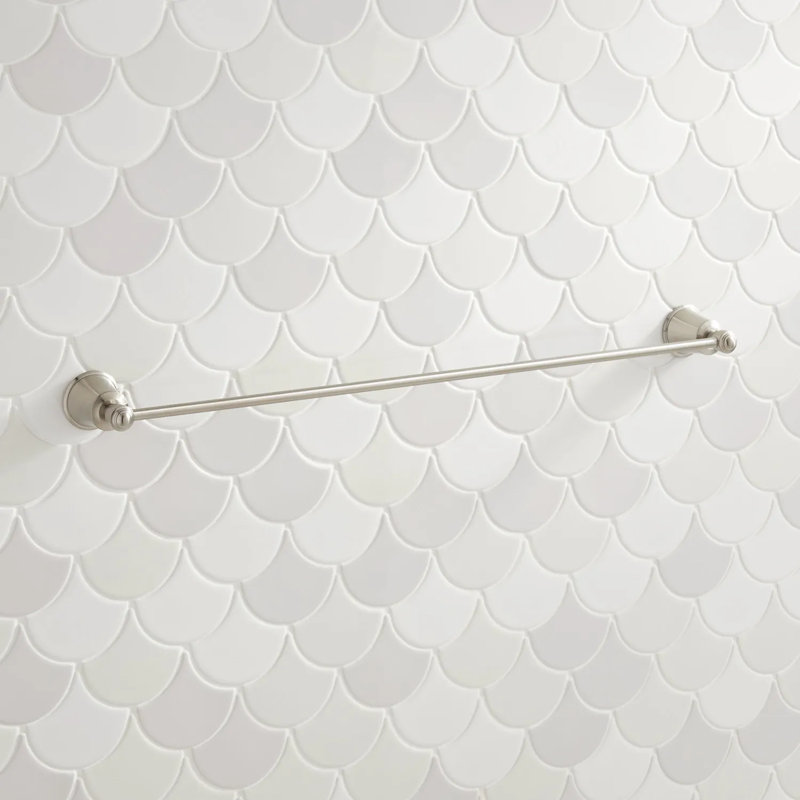 Brushed Nickel 24" Wall-Mounted Single Towel Bar