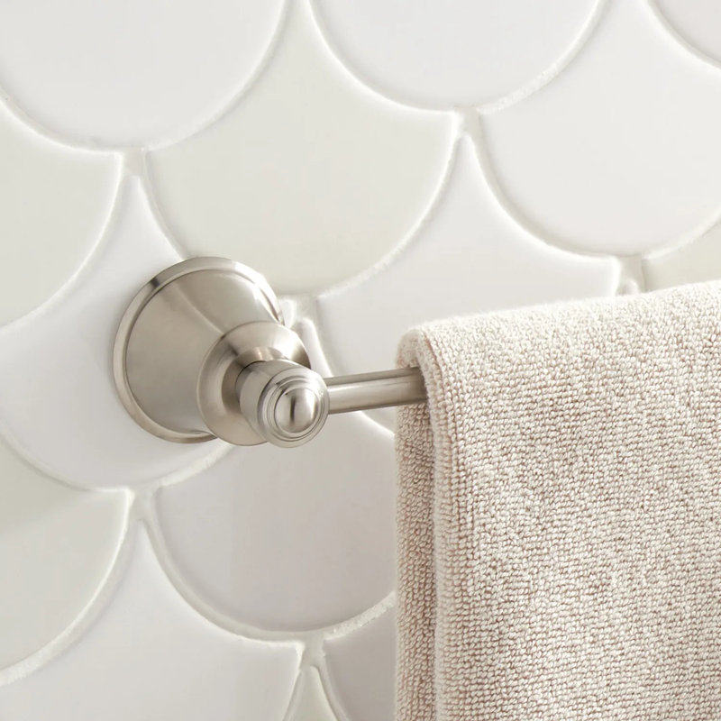 Brushed Nickel 24" Wall-Mounted Single Towel Bar