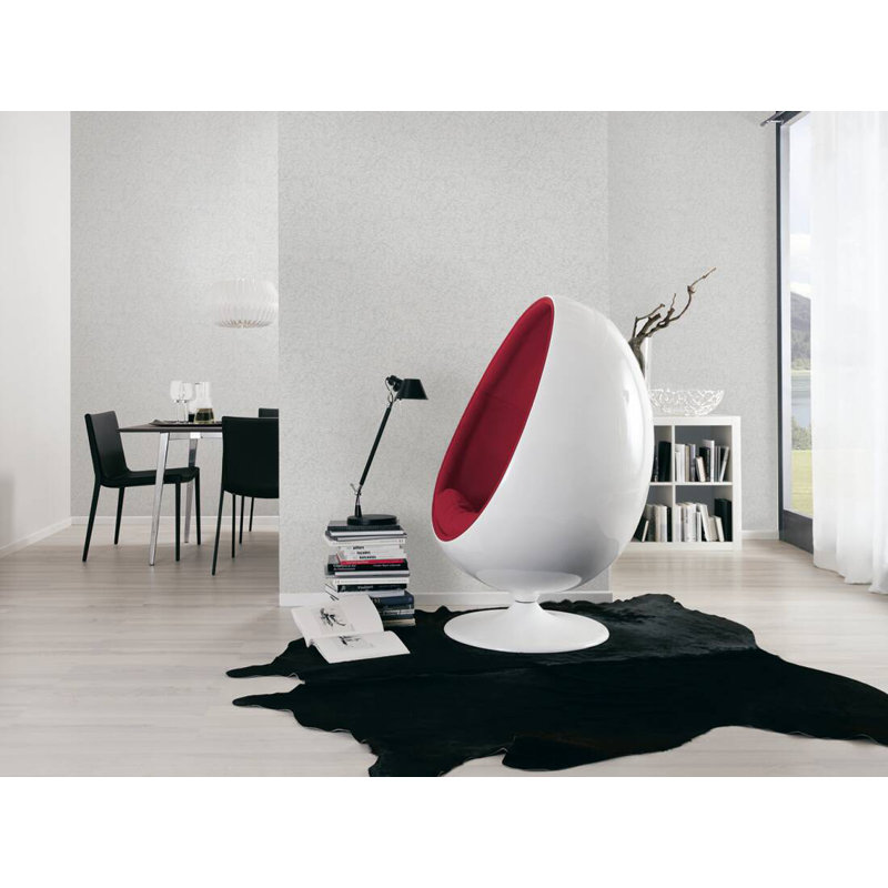 33' L x 21'' W White Textured Non-Woven Wallpaper Roll