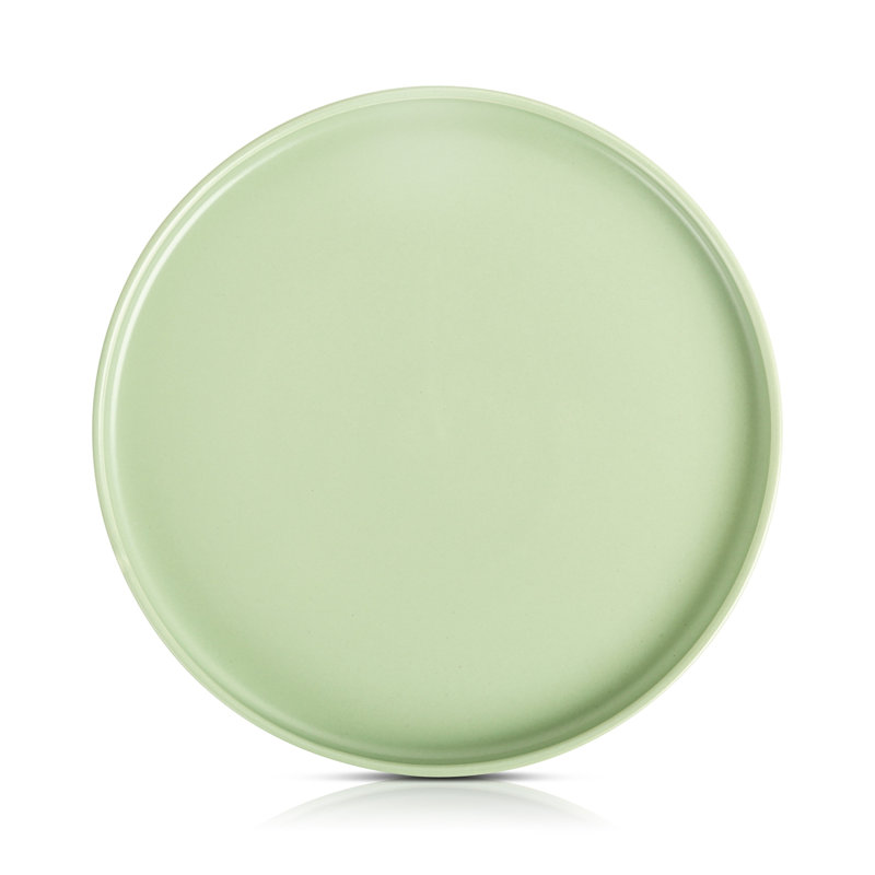 Lime Green Porcelain Minimalist Dinner Plate Set, 6-Piece