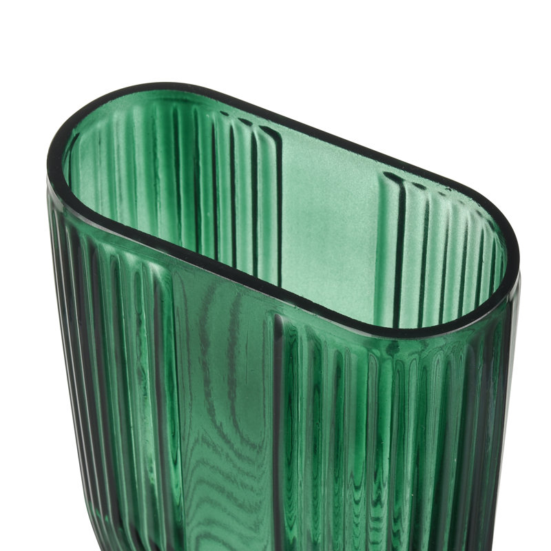 Emerald Green Art Deco Glass Table Vase