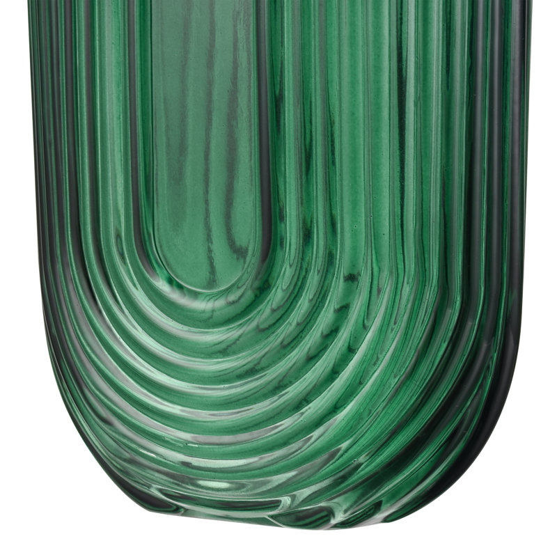 Emerald Green Art Deco Glass Table Vase