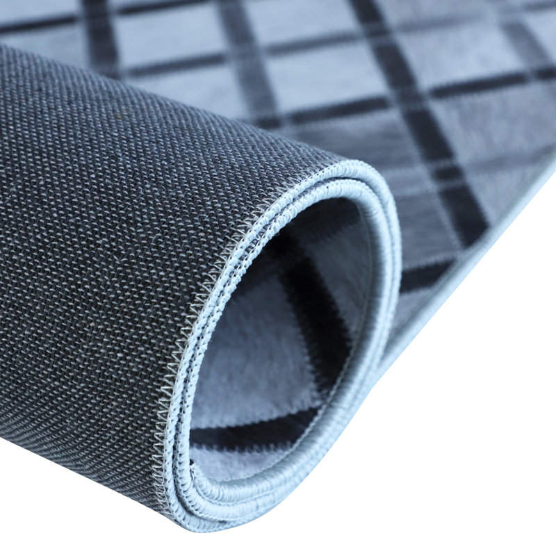 All Squared Away 5' x 8' Gray Faux Cowhide Geometric Area Rug