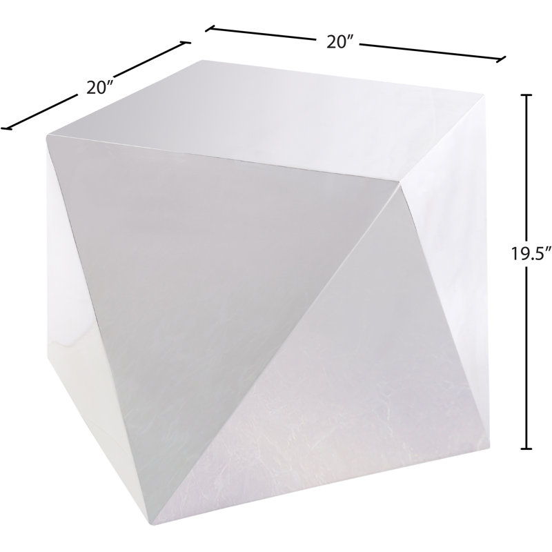 Gemma Silver Faceted Metal Accent Table