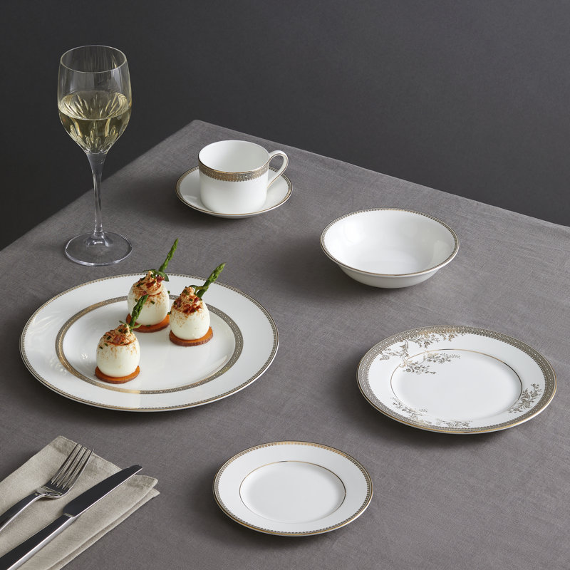 Vera Wang Lace Gold 6-Inch Porcelain Bread and Butter Plate
