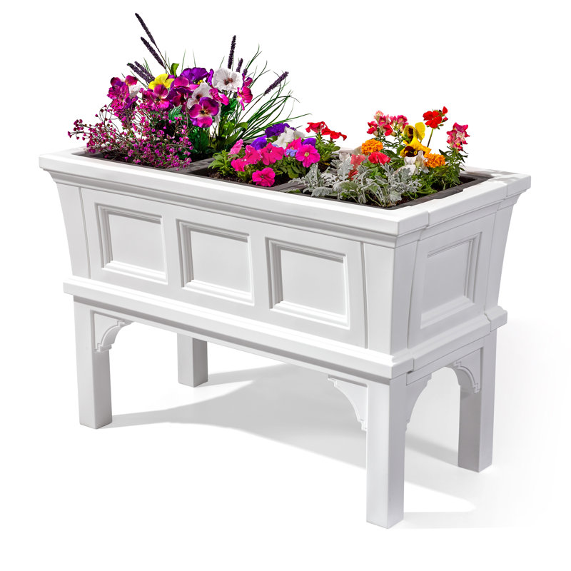 Classic White Raised Garden Planter Box for Outdoor & Indoor, 24"x39"