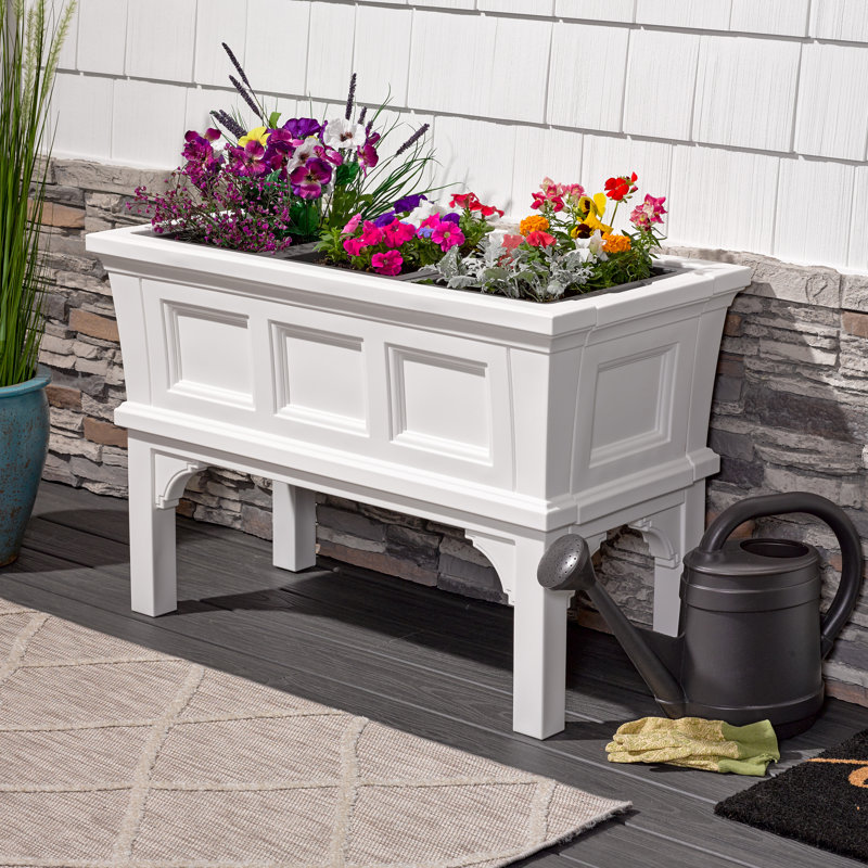 Classic White Raised Garden Planter Box for Outdoor & Indoor, 24"x39"