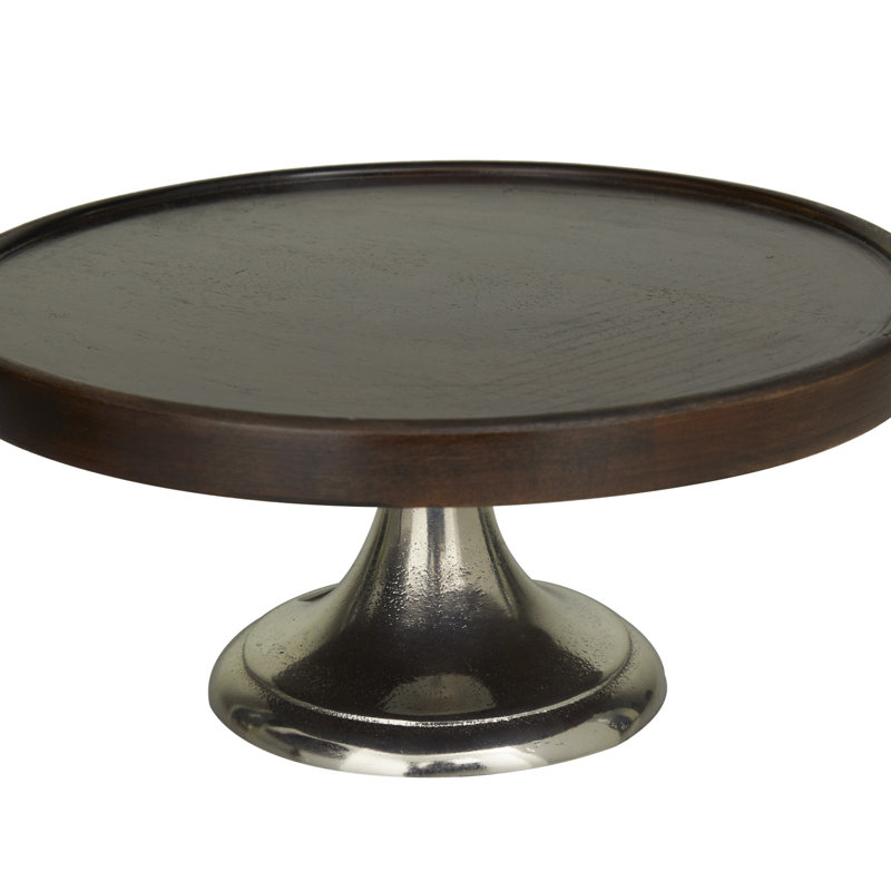 Dark Brown and Silver 3-Piece Round Pedestal Cake Stand Set