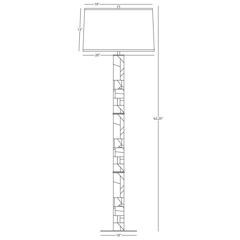 Brut Elegance 62'' Polished Nickel Sleek Floor Lamp with White Shade