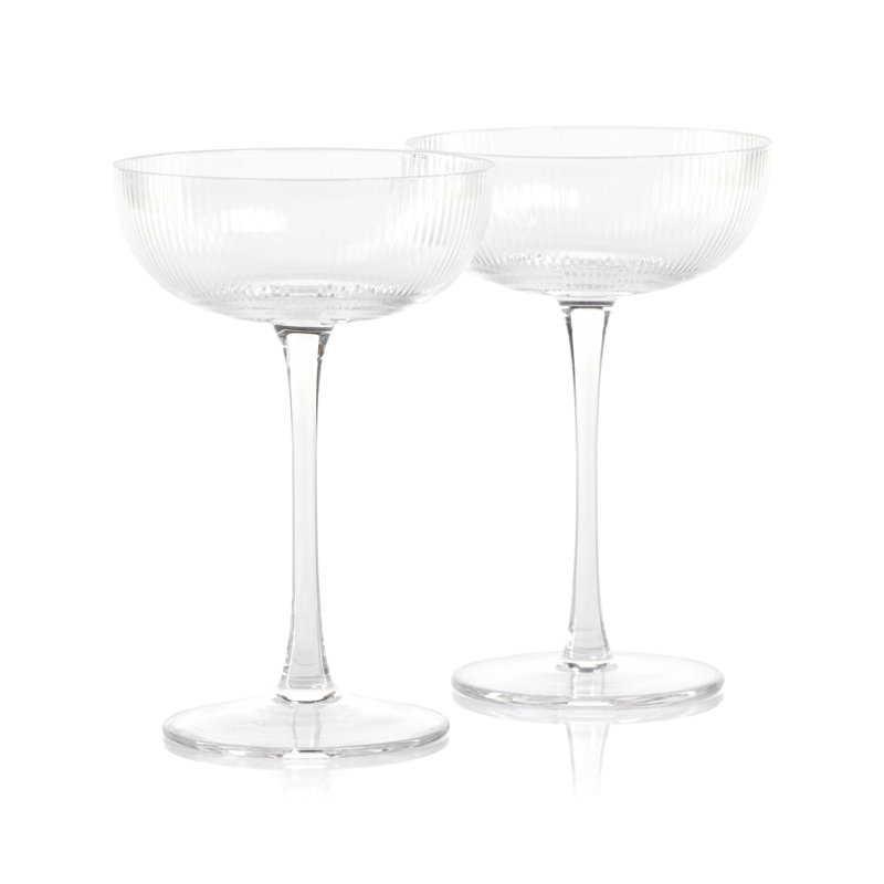 Kalina 7.94oz Clear Ribbed Glass Martini Set
