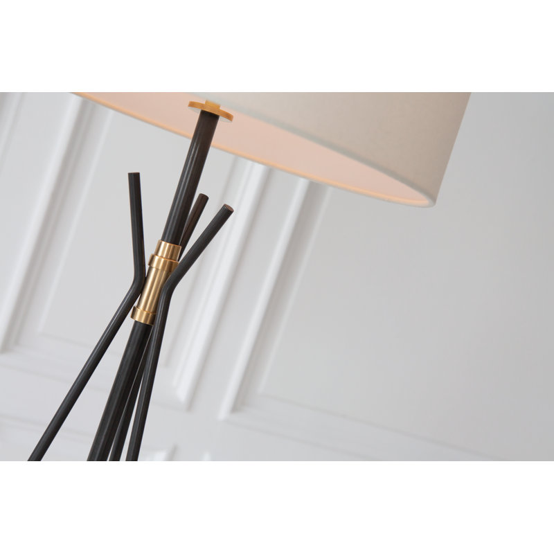 Tavares Aged Iron Adjustable Tripod Outdoor Floor Lamp