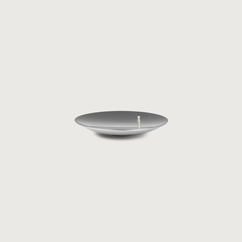 Hover Flame 5" Brushed Stainless Steel Concave Oil Lamp