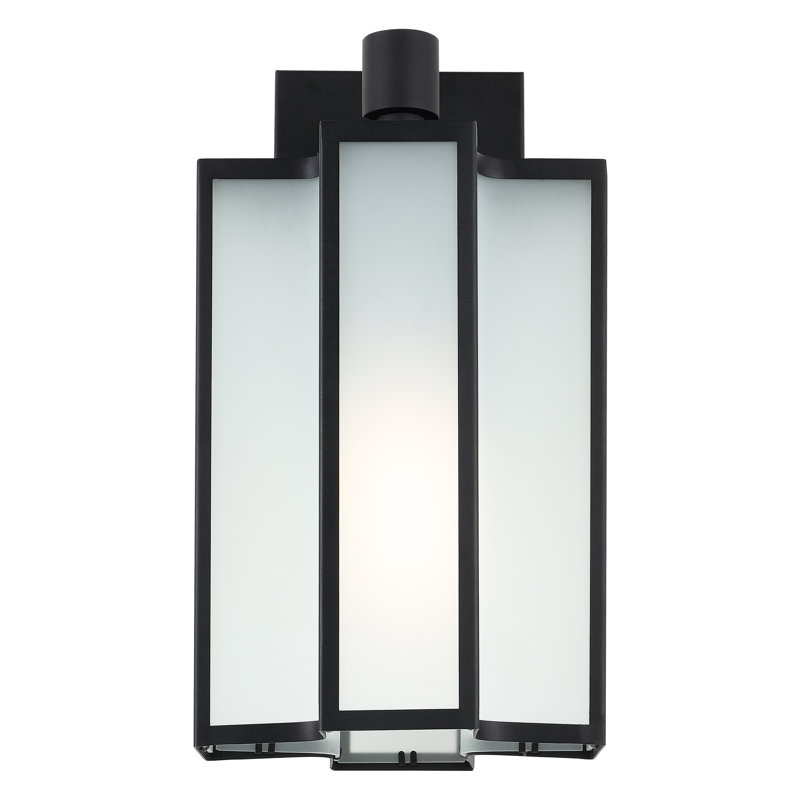 Hyla Black Metal Outdoor Wall Sconce with Clear Glass