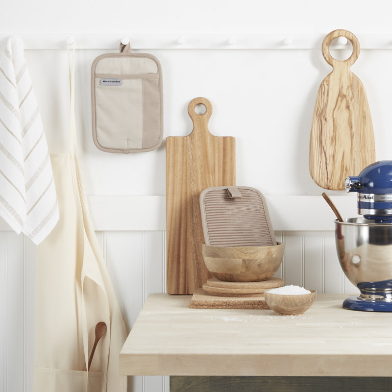 Tan Silicone and Cotton Pot Holder Set, 10" x 7"