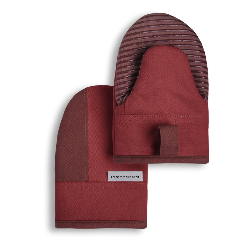 Passion Red/Bordeaux Silicone Mini Oven Mitt Set