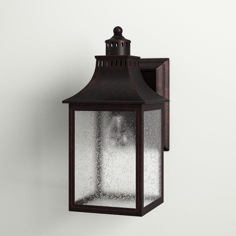 Monte Grande Bronze Outdoor Lantern with Seeded Glass