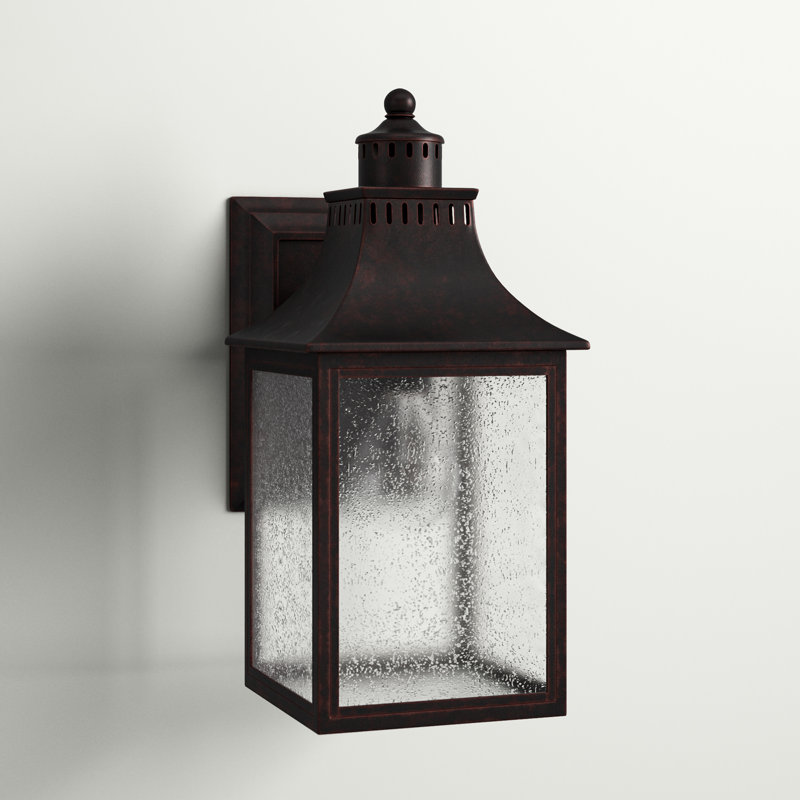 Monte Grande Bronze Outdoor Lantern with Seeded Glass