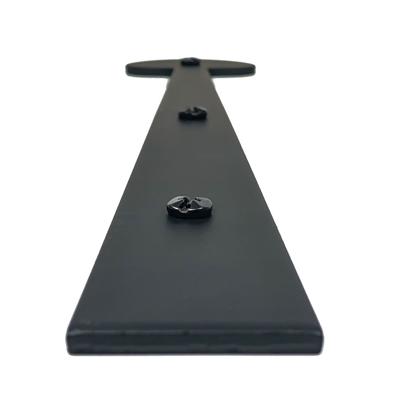 12" Matte Black Steel Decorative Bean Strap Hinge