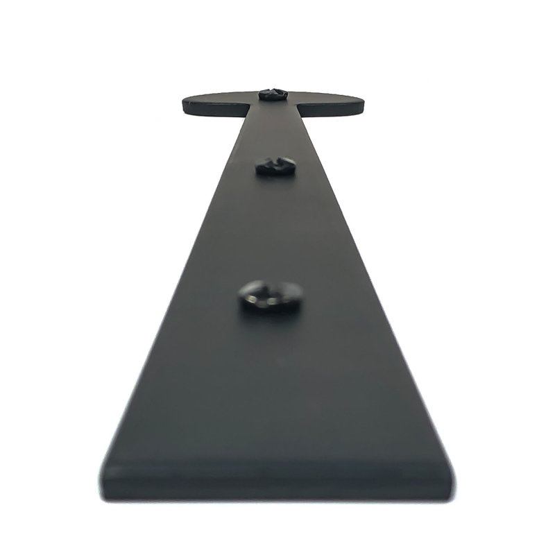 12" Matte Black Steel Decorative Bean Strap Hinge