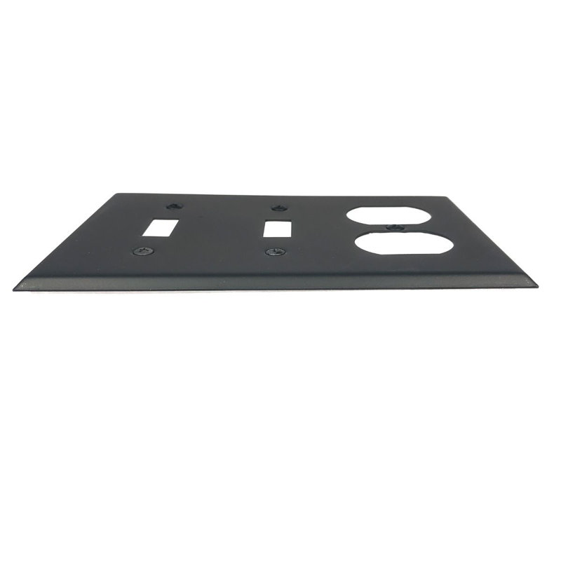 Black Matte 3-Gang Duplex Outlet and Toggle Switch Wall Plate