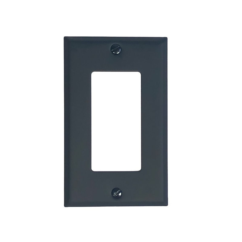 Black Matte Iron-Steel Single Gang Wall Plate