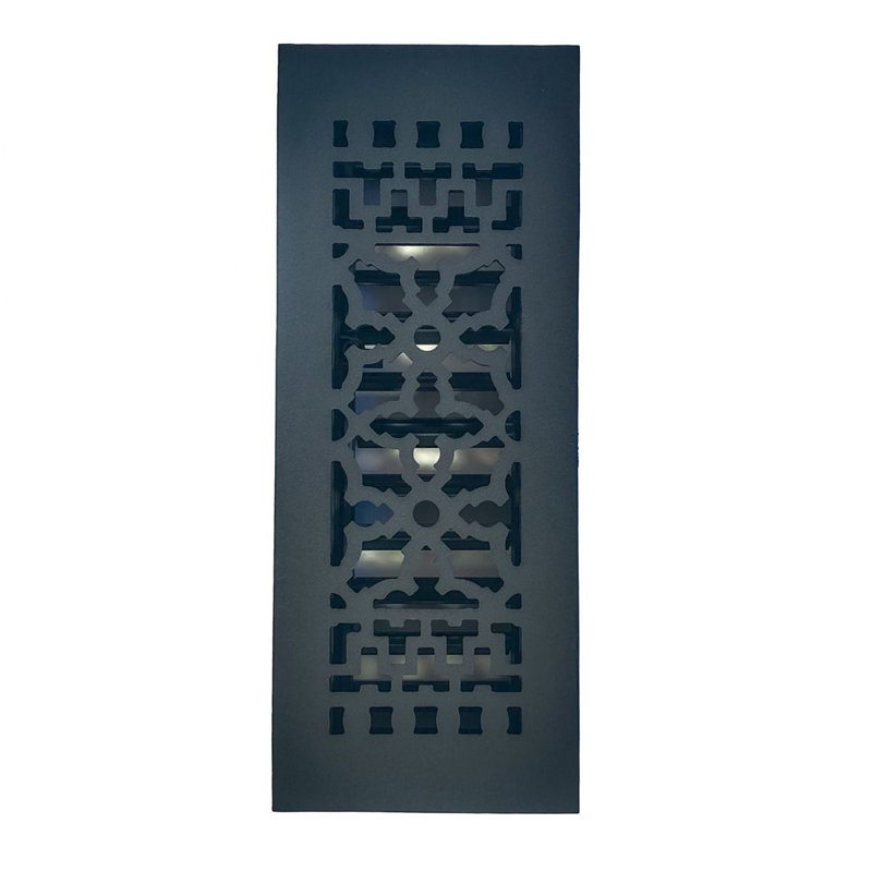 Black Cast Iron Rectangular Air Register with Louvers