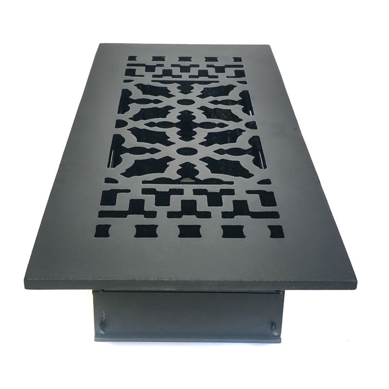 Black Cast Iron Rectangular Air Register with Louvers