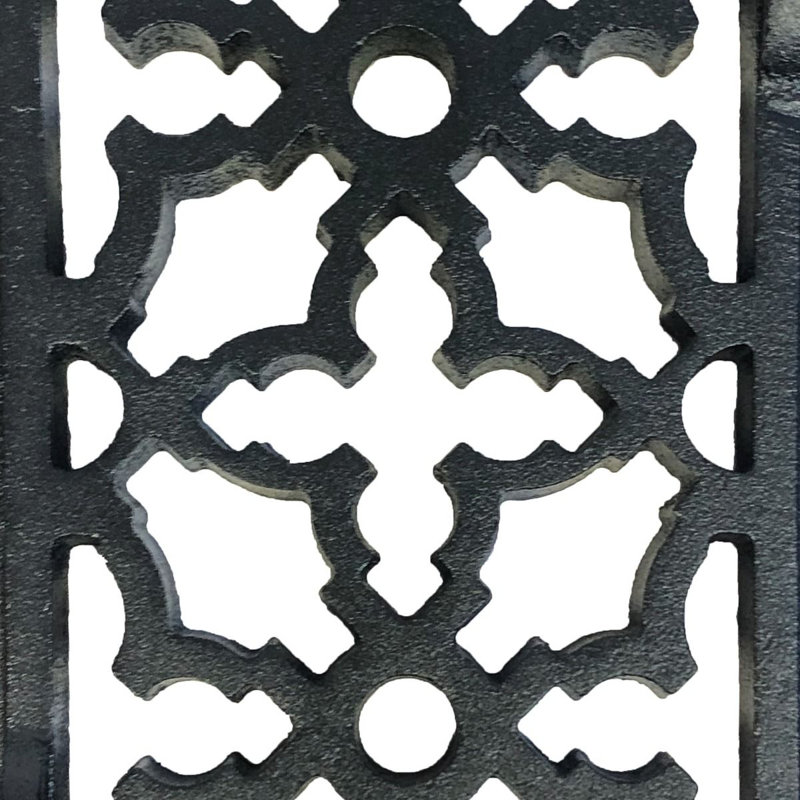 Black Cast Iron Rectangular Air Register with Louvers