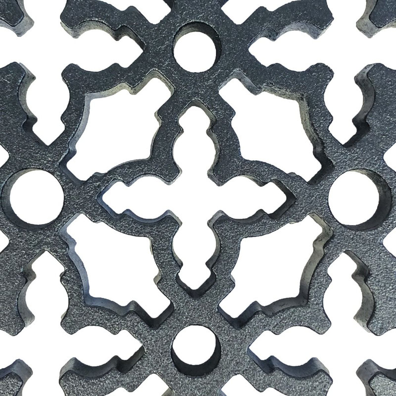 Black Cast Iron Decorative Floor Register Grille 14'' x 8''