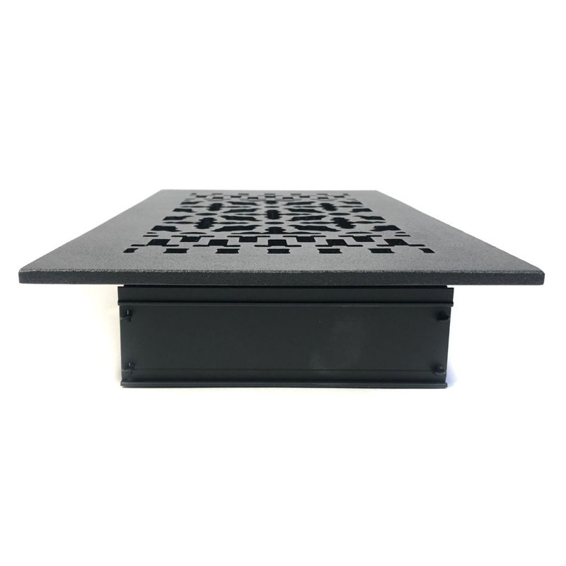 Black Cast Iron Decorative Floor Register Grille 14'' x 8''