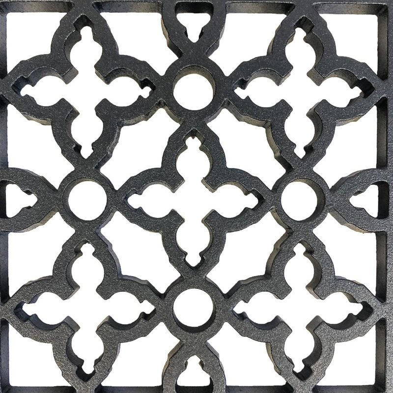 Black Cast Iron Rectangular Grille for Walls and Floors