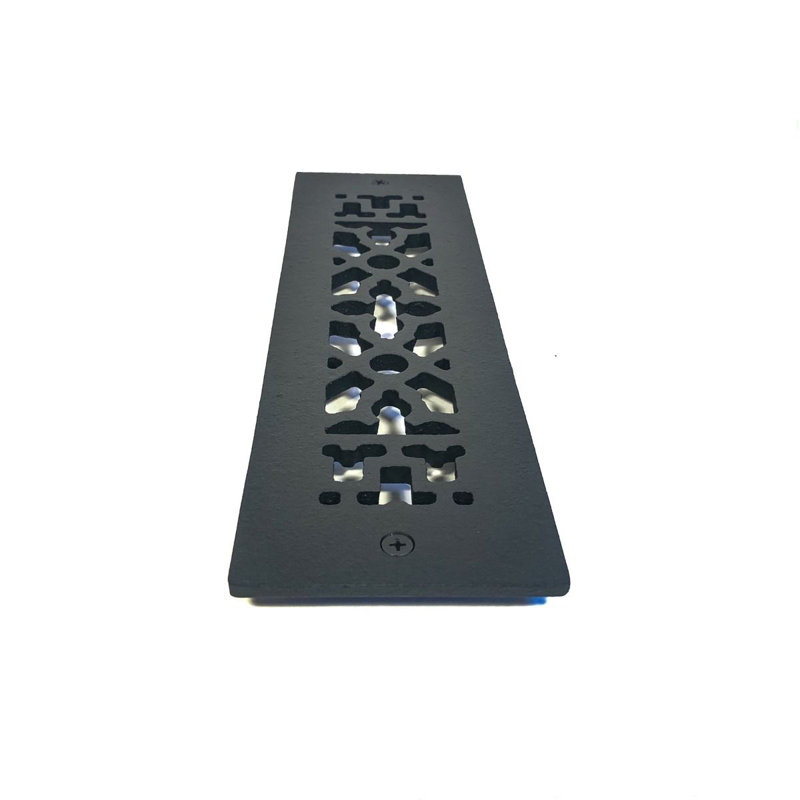 Black Cast Iron Rectangular Grille for Walls and Floors