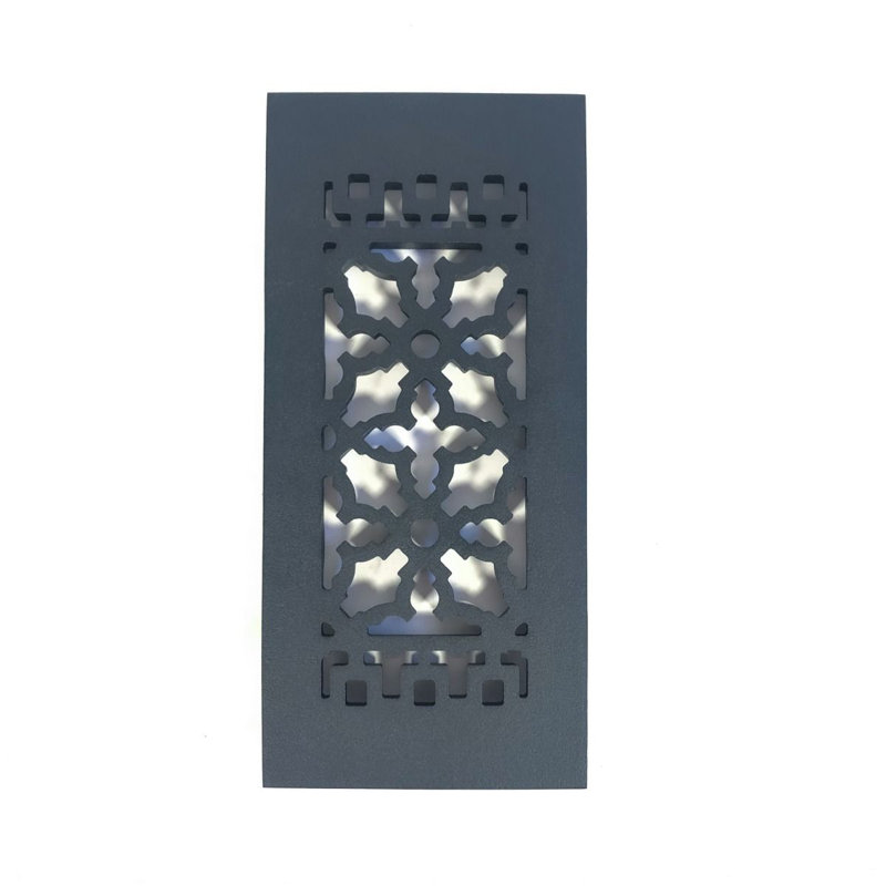 Matte Black Cast Iron Floor Grille 12'' x 5.5''