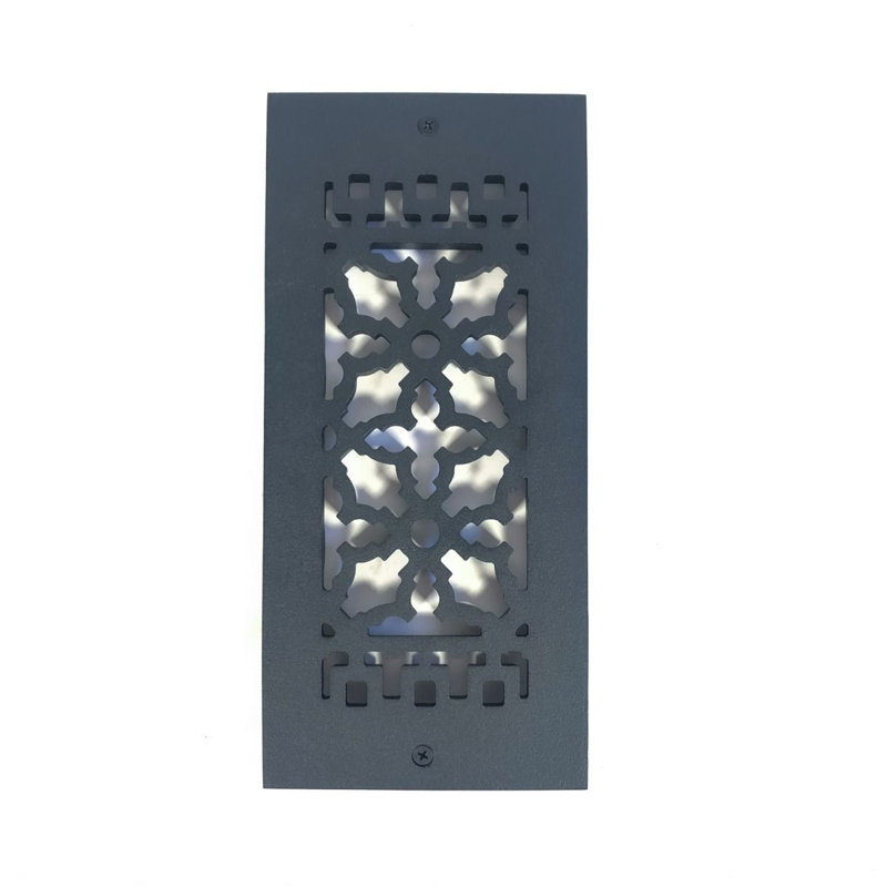 Matte Black Cast Iron Rectangular Grille for Walls and Floors