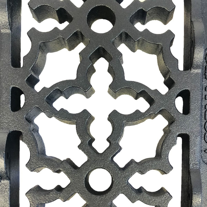 Matte Black Cast Iron Rectangular Grille for Walls and Floors