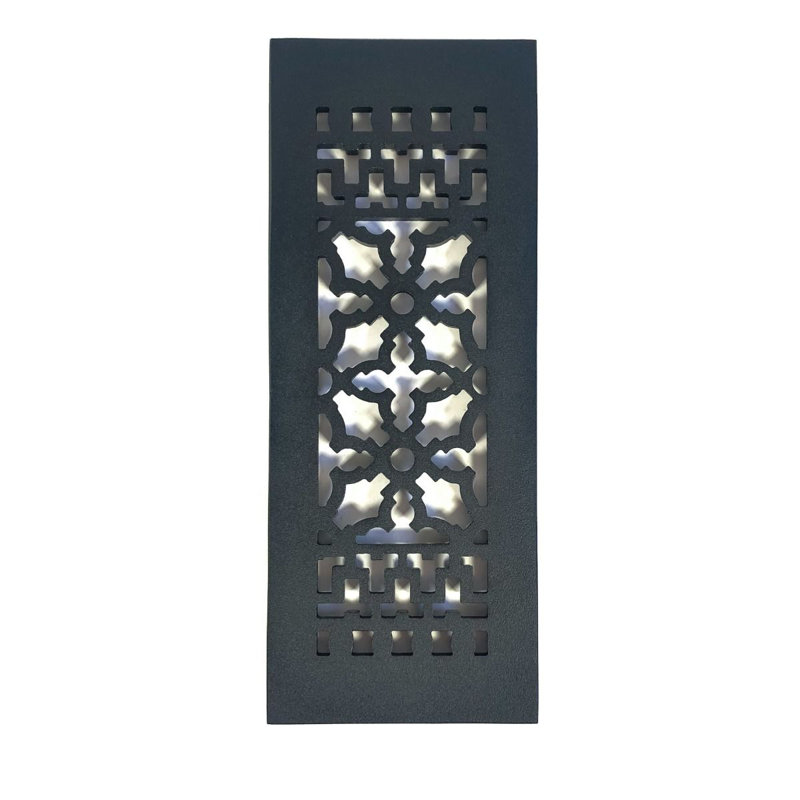 14" Black Cast Iron Decorative Rectangular Grille